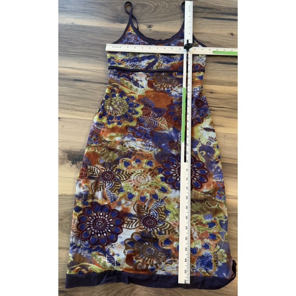 Y2K Moda International Floral Slip Dress Mesh Overlay Festival Fairy Sz S USA - Picture 9 of 10